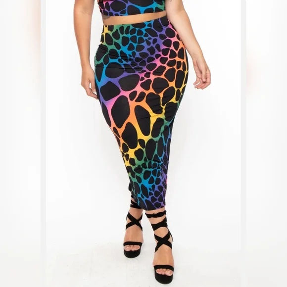 NEW NWOT CurvySense Plus Size Sophie Rainbow Tank & Long Skirt Size 3XL - Picture 4 of 6